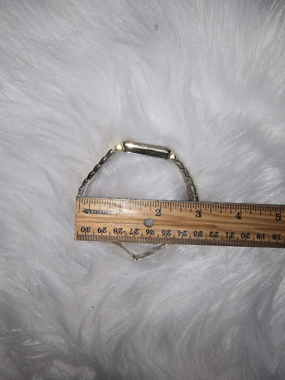 Anne Klein Gold and White Crystal-Accented Rectangular Watch - Picture 6 of 6